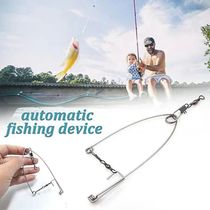 5pcs Automatic Fishing Hook Trigger Stainless Steel Spring F