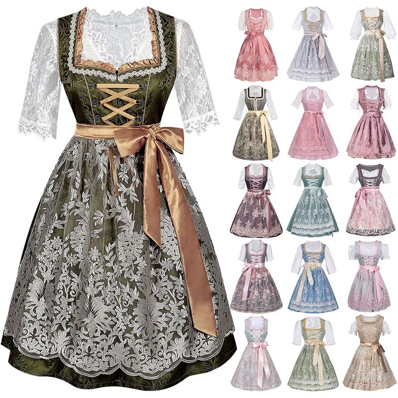 Women's German Dirndl Dress Bavarian Oktoberfest Carnival Co Women's German Dirndl Dress Bavarian Oktoberfest Carnival Co