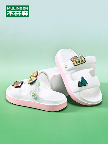 木林森儿童拖鞋夏季新款男童凉鞋外出防滑软底宝宝女童小熊凉拖鞋