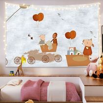 Internet celebrity cartoon background cloth cute ins girl childrens room decoration hanging cloth rental house renovation wall cloth
