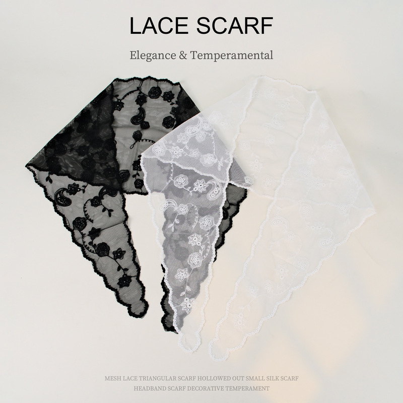 Sam's Instagram-Style High-End Lace Gauze Scarf with Paisley Embroidery Headscarf, Women's Mesh Beach Swimwear Sam's Instagram-Style High-End Lace Gauze Scarf with Paisley Embroidery Headscarf, Women's Mesh Beach Swimwear