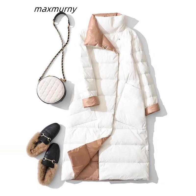 Max Counter Reversible down Jacket for Women, Lightweight Mid-Length Over-The-Knee Fashionable Reversible down Jacket, Winter Coat Max Counter Reversible down Jacket for Women, Lightweight Mid-Length Over-The-Knee Fashionable Reversible down Jacket, Winter Coat