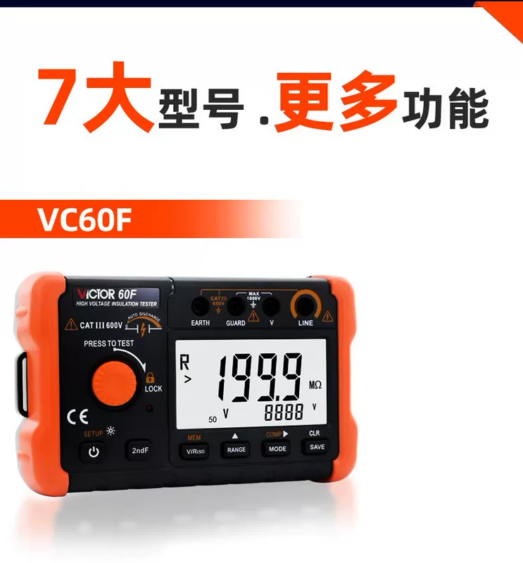 Máy đo điện trở cách điện Victory vc60h kỹ thuật số megohmmeter 500v1000 máy dò điện máy lắc đo