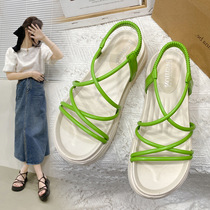 Thick-soled sandals for women 2024 new platform sandals seaside vacation beach shoes fashionable Roman shoes casual student shoes