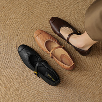 Retro soft French Mary Jane one-strap shoes flat-soled super-soft single shoes for women 2024 new summer soft-soled flat shoes
