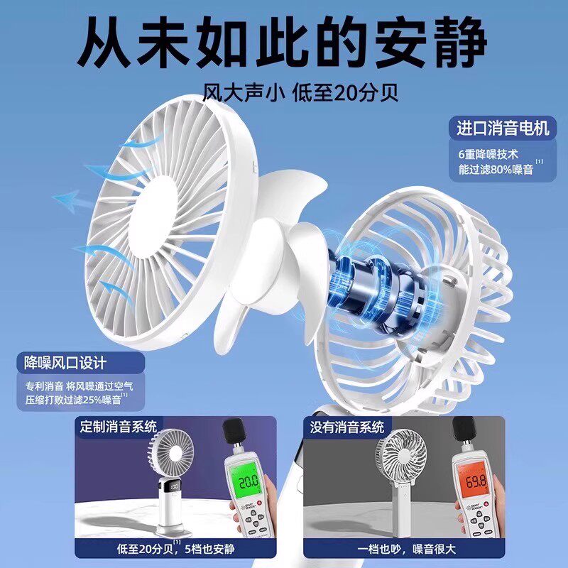 2025 New Handheld Small Fan, Cute and Portable, Mini Student USB Rechargeable Fan with Long Battery Life, Strong Wind, Suitable for Dormitory, Office, Desktop, and Children's Cooling