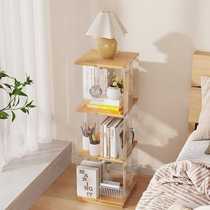 Acrylic transparent rotating bookshelf 360 degree bookcase multi-layer floor-to-ceiling storage picture book rack modern simple storage rack