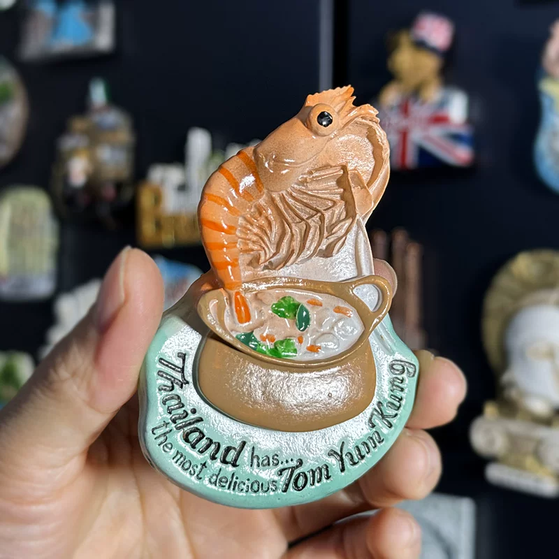 Three dimensional creative fridge magnet, souvenir for traveling, in 3d format