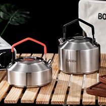 Stainless steel food grade outdoor kettle portable tea making self-driving camping picnic travel open flame kettle