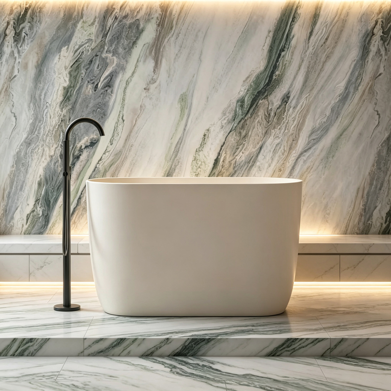 Pmma Polymer Artificial Stone Deep Soaking Integrated Freestanding Bathtub for Home Use in Small Apartments, Hotels, and Guesthouses Pmma Polymer Artificial Stone Deep Soaking Integrated Freestanding Bathtub for Home Use in Small Apartments, Hotels, and Guesthouses
