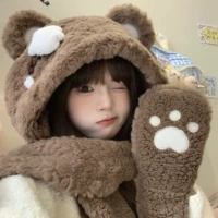 Шарф Шапка-Дырявый Хлопковый Медведь