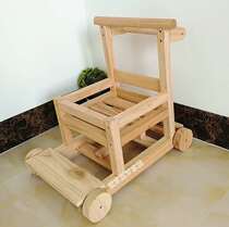 Traditional old-fashioned baby stroller to assist toddlers-year-old can sit on solid wood baby play cart anti-backward gift