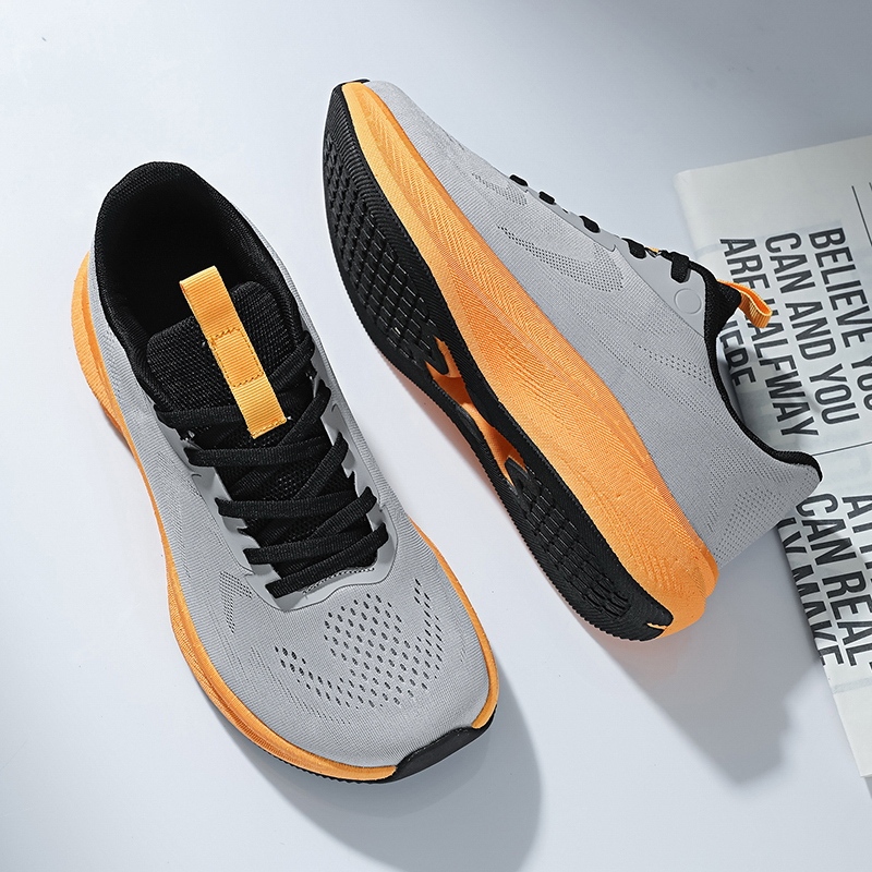 Wide Toe 4E Wide Last Mesh Breathable Running Shoes for Men, Summer Thick-Soled Lace-Up Sneakers, Lightweight Couple Low-Top Running Shoes