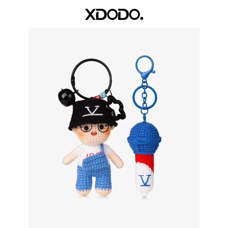 Crochet Zhang Jie Merchandise Support Pendant Doll Future Blessing Microphone Pendant Bag Charm Keychain Backpack Accessory