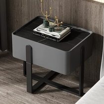 Fenglang bedside table solid wood simple modern Internet celebrity light luxury bedside table Italian Nordic full slate leather free