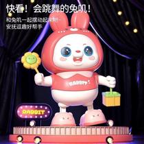 Singing and dancing little lucky rabbit toy electric rabbit baby baby practice raising head training children girls and boys