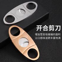 Factory Spot Stainless Steel Double Edged Cigar Cut and American Portable Cigar Cigar Knife Cigar Scissors Customised