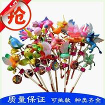 Special offer plastic spring animal wood shaker drum drum rotating drum stall toy stall