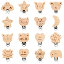 1pc Wooden Pacifier Clip Food Gade Natural Beech DIY Soothe