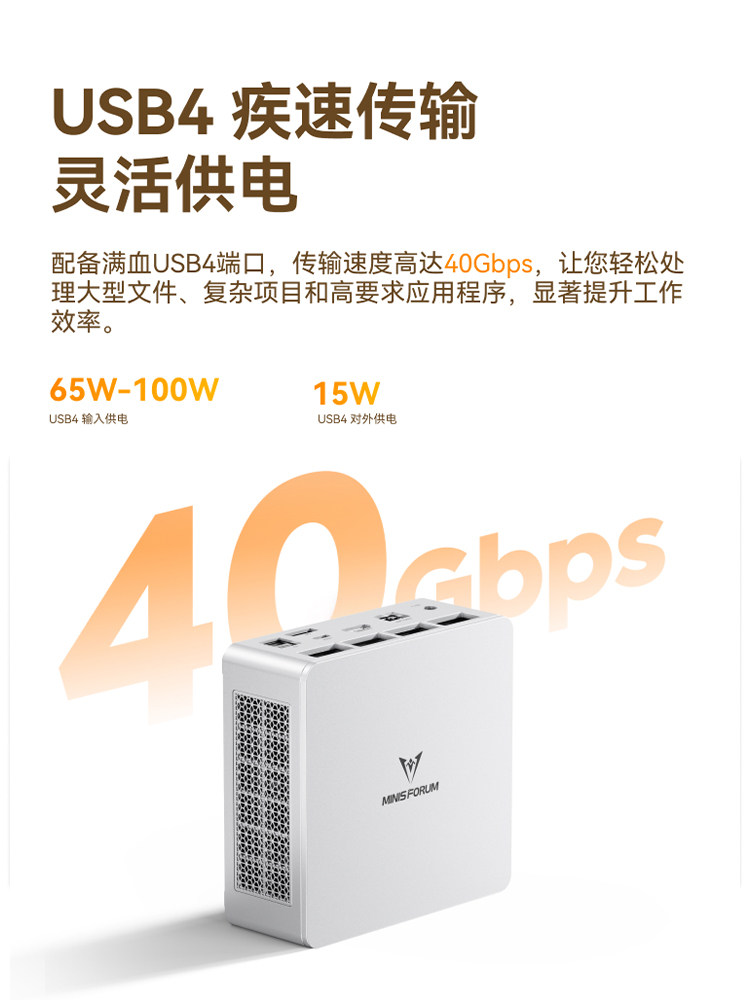 Mingfan Um760Slim Amd Ryzen R5-7640Hs High-Performance Mini Host Computer Ultra-Quiet Home Office Gaming Design Business Office Mini Host Portable Desktop