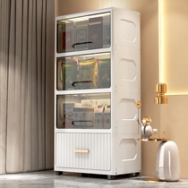 Containing cabinet flip-bed head cabinet plastic drawer-type transparent clothes snacks toy home storage baby wardrobe