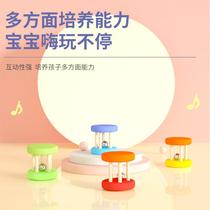 Wooden craft infant five-column rattle instrument childrens early education music instrument toy hand rattle instrument customization