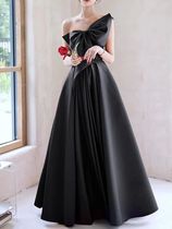 Elegant Temperament Prom Vestidos Bow Draped One-shoulder St