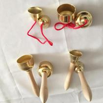One generation Orff percussion childrens instrument red rope bell with handle small bell full copper infant teaching aids