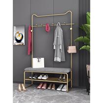 Internet celebrity home bedroom coat rack entry porch storage rack living room floor-standing shoe changing stool hanging clothes rack all in one light luxury
