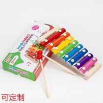 Infants and young childrens wooden eight-note hand knocking piano early education baby percussion toy 1-2-3 years old small wooden playing piano