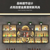 Bar counter display cabinet industrial style wine rack new wall storage light luxury hanging cup holder wine glass