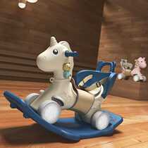Trojan childrens rocking horse baby 1-3 year old birthday gift dual-purpose baby rocking chair scooter boy toy