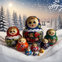 Featured Russian matryoshka doll with ten layers of paint Harbin ice and snow travel souvenir creative birthday and New Year souvenir