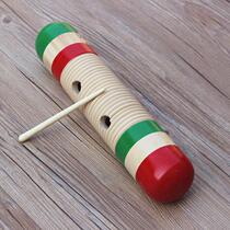 Straight frog large wooden fish frog shaved childrens percussion instrument Orff early education teaching aid frog croaking tube customization