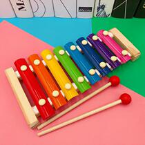 Wooden baby early education colorful music instrument wooden hand-knocking instrument infant small xylophone childrens educational toy customization