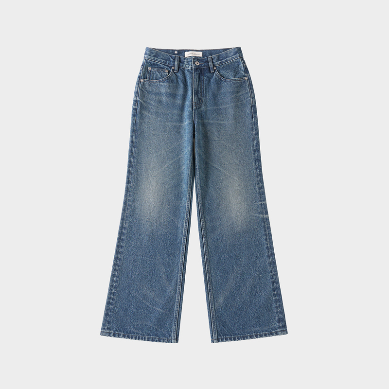 Amicus Animae "Centennial Heritage" American Cone Distressed Washed 22 Post-Adjustment Minimalist Blue Jeans