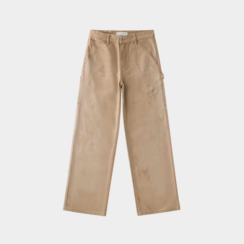 Amicus Animae Distressed Washed New Vintage Khaki Distressed Retro Work Pants Amicus Animae Distressed Washed New Vintage Khaki Distressed Retro Work Pants