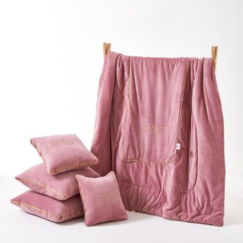 Thickened embroidered milk velvet pillow quilt dual-purpose office nap car cushion dual-purpose x foldable cushion Thickened embroidered milk velvet pillow quilt dual-purpose office nap car cushion dual-purpose x foldable cushion