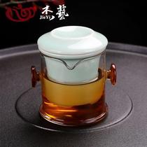 Glass ceramic black tea tea set heat-resistant binaural glass black tea cup tea infuser black tea whistle