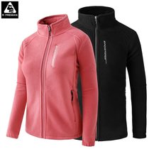 Autumn and winter outdoor fleece sweatshirt casual windproof warm fleece jacket mens cardigan thickened womens polar fleece jacket
