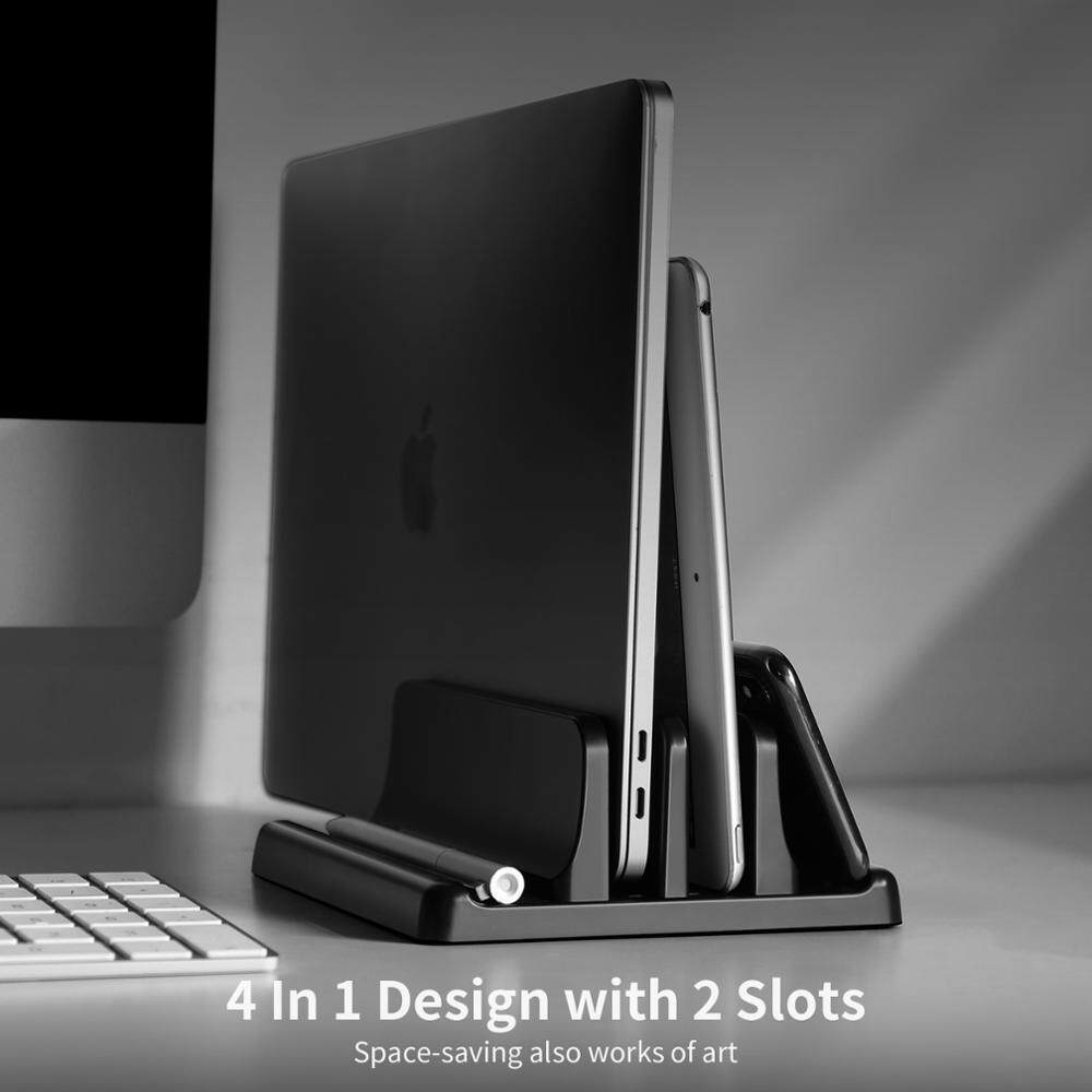 Vertical Laptop Stand Adjustable Width Plastic Dock - Product image 6
