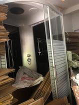 Independent integrated shower room bathroom household glass fan-shaped dry and wet separation partition bathroom: 90*90