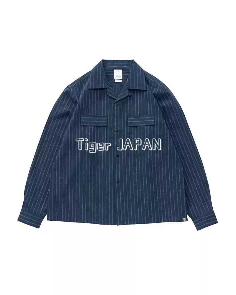 訂購visvim KEESEY SHIRT STRIPES L/S 亞麻/羊毛條紋襯衫25AW
