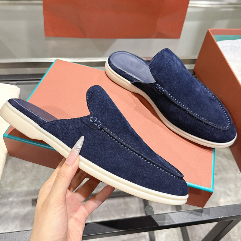 Foreign Trade Export/Quality Control Lp Closed-Toe Slip-On New Summer Genuine Leather Old Money Style Slip-On Soft-Soled Comfortable Men's Shoes