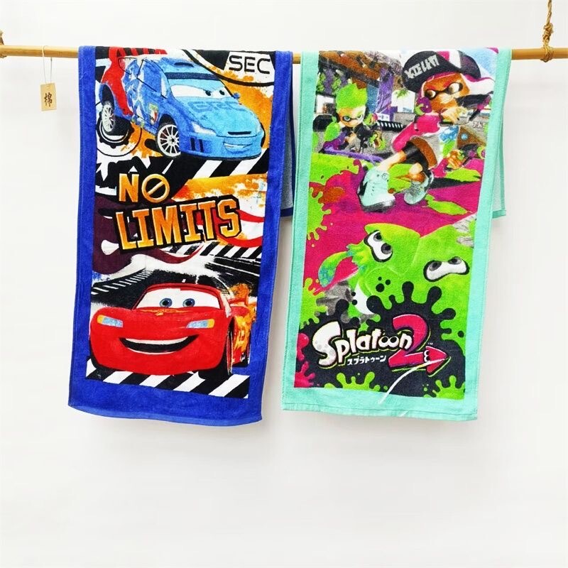 Japanese Cartoon Mcqueen Car Princess Pure Cotton Children's Sports Towel, Absorbent Quick-Dry Beach Towel, Swimming Towel Japanese Cartoon Mcqueen Car Princess Pure Cotton Children's Sports Towel, Absorbent Quick-Dry Beach Towel, Swimming Towel