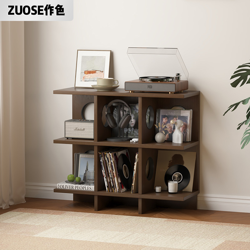 Vinyl Storage Cabinet Floor-Standing Cd Cabinet Record Player Shelf Disc Storage Rack Album Display Rack Comic Magazine Rack