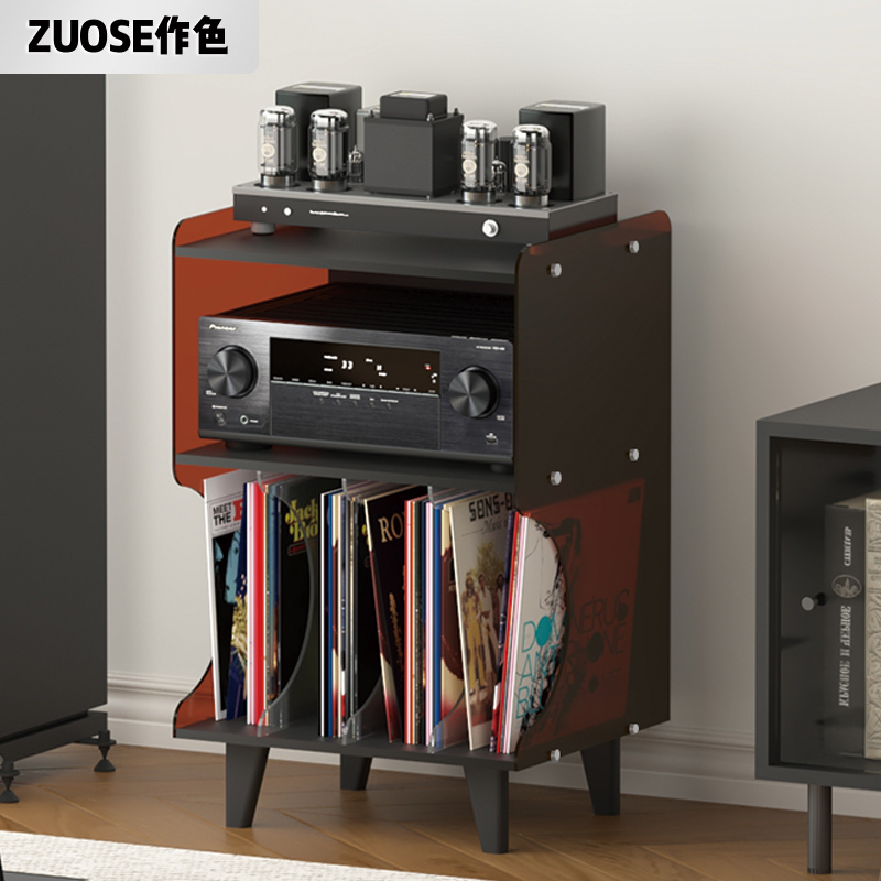 Record Player Cabinet Acrylic Vinyl Record Storage Rack Floor-Standing Cd Disc Storage Cabinet Album Display Rack Audio Placement Rack