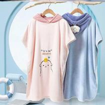 Xinjiang Childrens bath towel cloak thickened baby bath can be worn with wrap with cap bathrobe than pure cotton soft suction