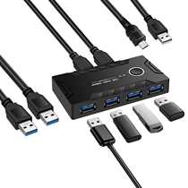 New printer sharing device USB splitter 2 computers mouse and keyboard switcher two in four out USB3 0