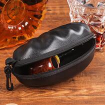 Leather pipe bag pipe box hard single pipe bag anti-pressure and anti-collision pipe storage bag smoking accessories portable bag